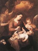 MURILLO, Bartolome Esteban Mary and Child with Angels Playing Music sg oil painting